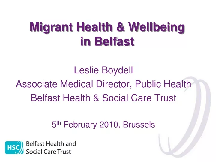 migrant health wellbeing in belfast