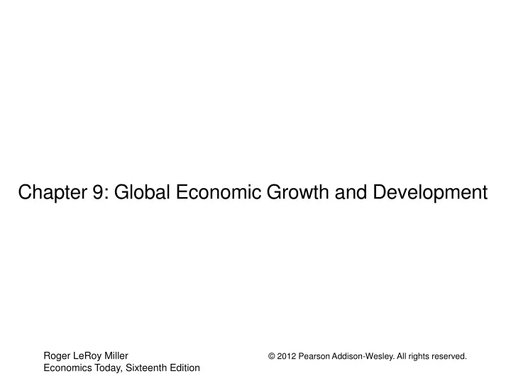 chapter 9 global economic growth and development