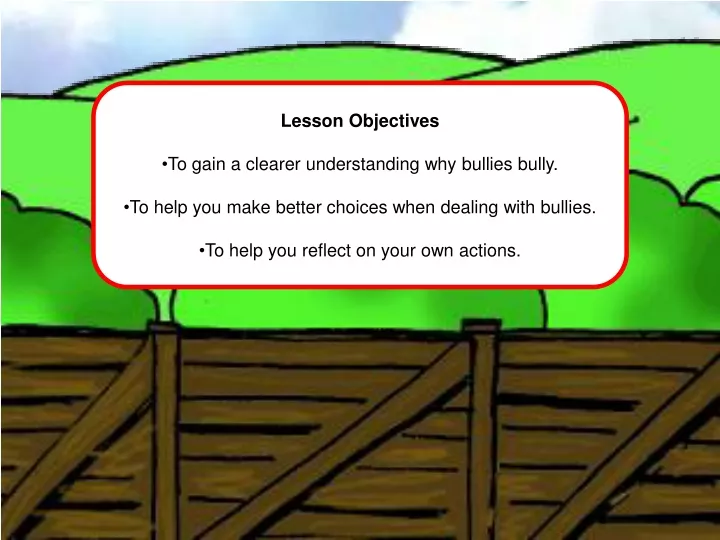 lesson objectives to gain a clearer understanding