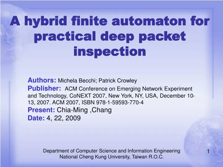 a hybrid finite automaton for practical deep packet inspection