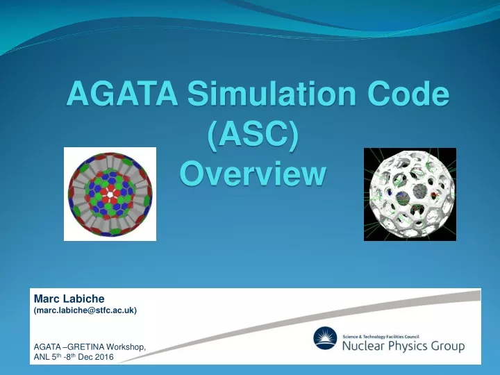 agata simulation code asc overview