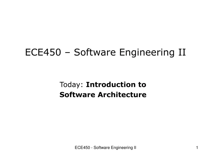 ece450 software engineering ii