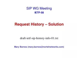 Request History – Solution