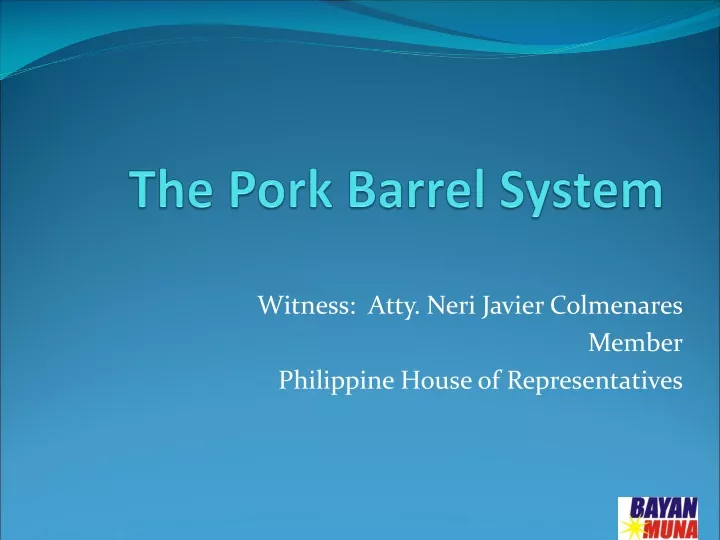 the pork barrel system