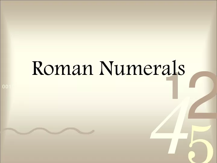 roman numerals