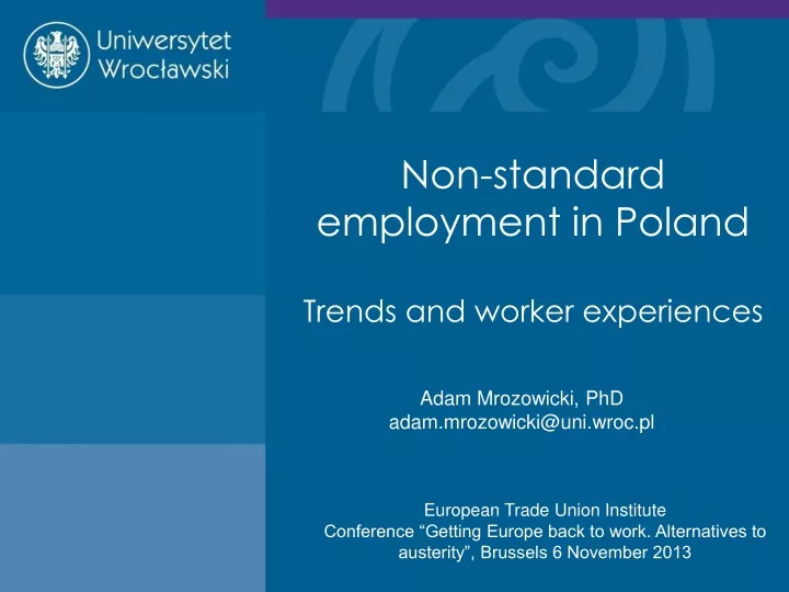 non standard employment in poland trends and worker experiences