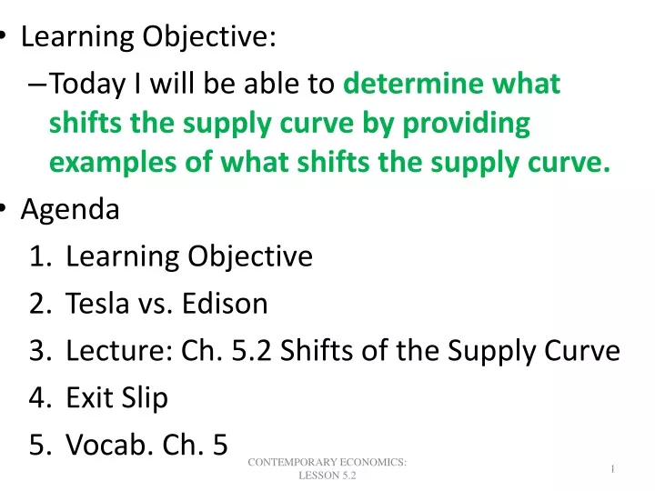 learning objective today i will be able