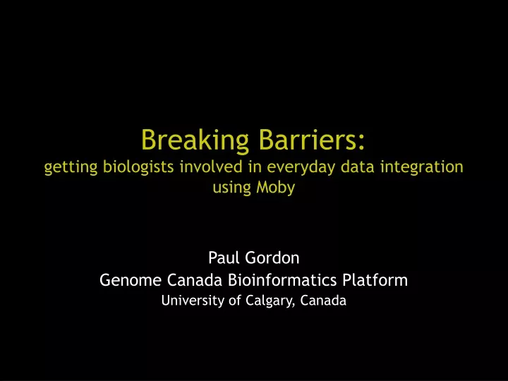 breaking barriers getting biologists involved in everyday data integration using moby