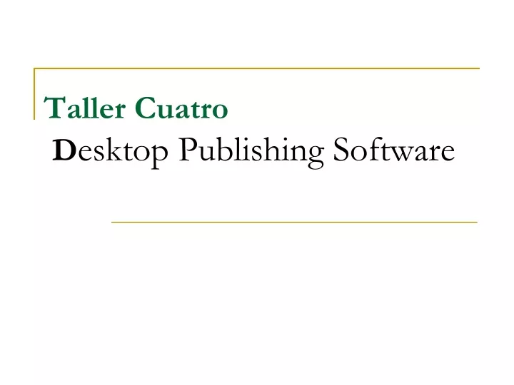 taller cuatro d esktop publishing software