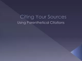 Citing Your Sources