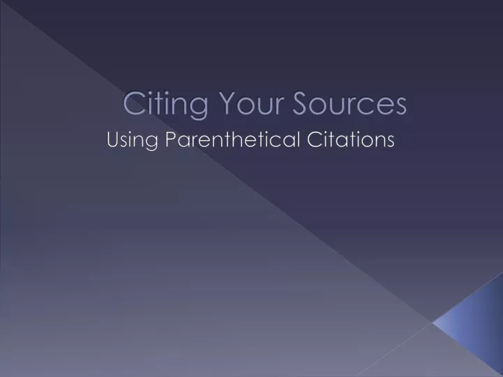 citing your sources
