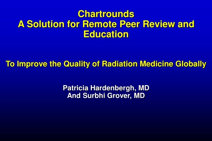 chartrounds a solution for remote peer review