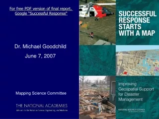 For free PDF version of final report,  Google “Successful Response“