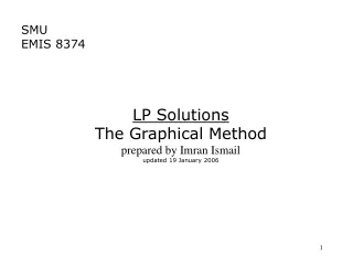 LP Solutions The Graphical Method prepared by Imran Ismail updated 19 January 2006