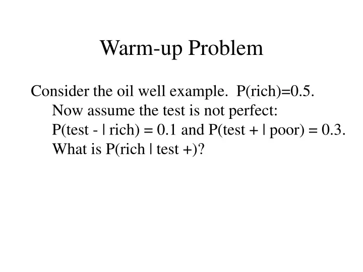 warm up problem
