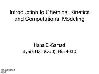 Introduction to Chemical Kinetics and Computational Modeling
