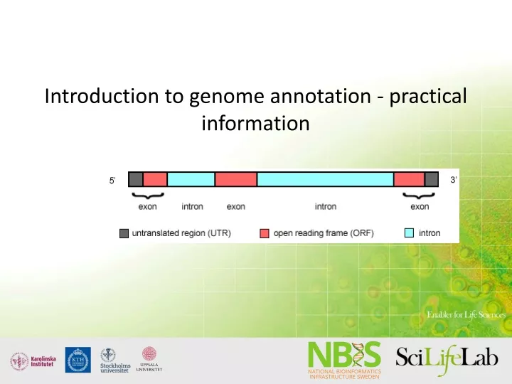 introduction to genome annotation practical information