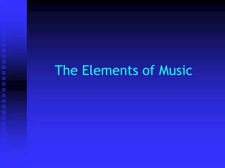 the elements of music
