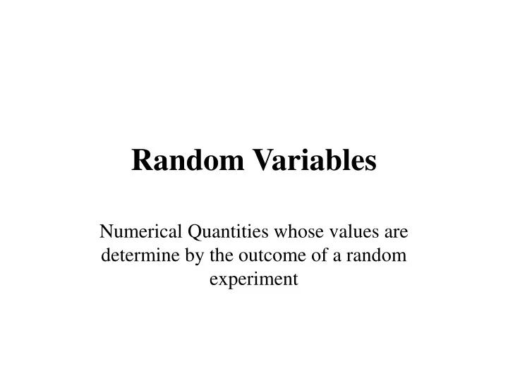 random variables