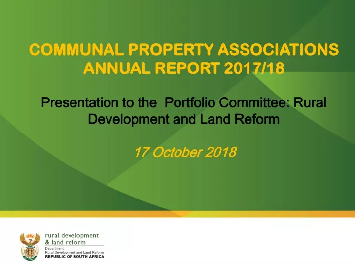 communal property associations annual report 2017