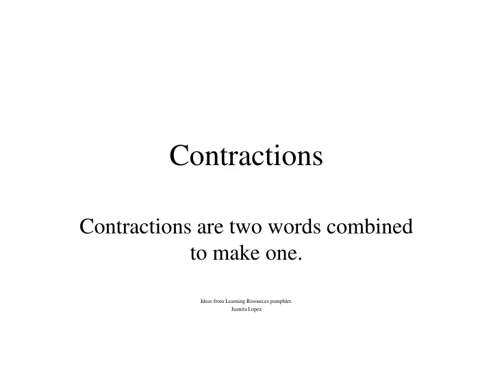 contractions