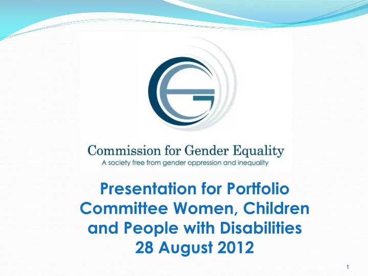 presentation for portfolio committee women