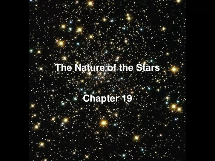 the nature of the stars