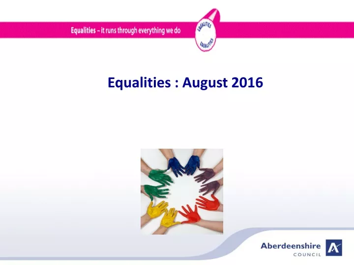 equalities august 2016