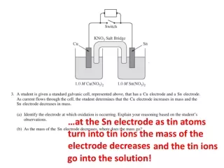 …at the Sn electrode as tin atoms turn into tin ions the mass of the electrode decreases