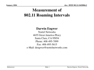 Measurement of 802.11 Roaming Intervals