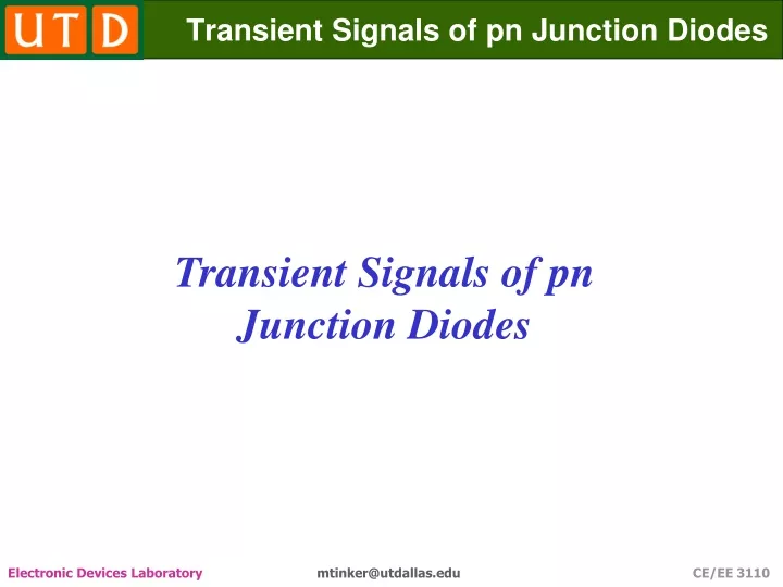 transient signals of pn junction diodes