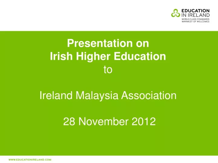 presentation on irish higher education to ireland
