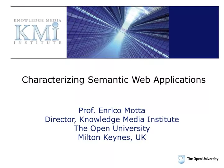 characterizing semantic web applications