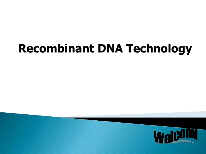 recombinant dna technology