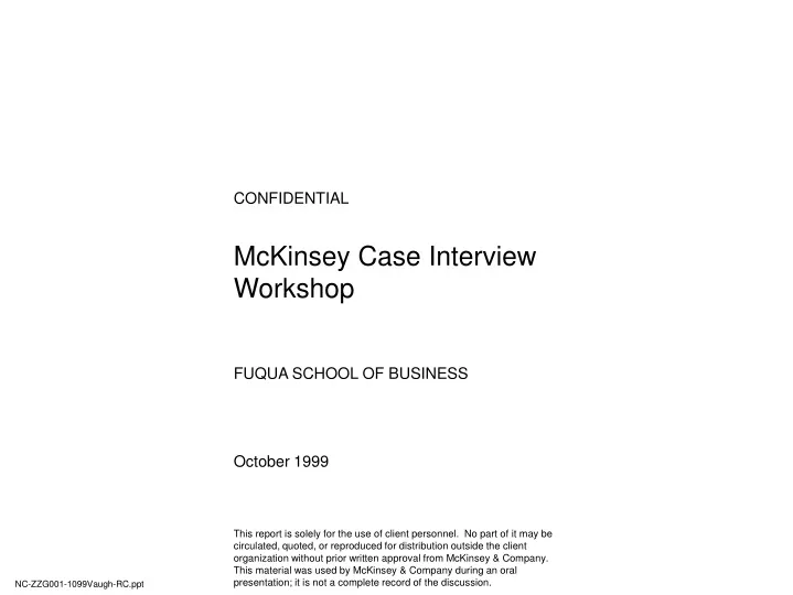 mckinsey case interview workshop