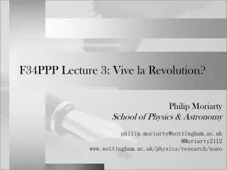 F34PPP Lecture 3: Vive la Revolution?