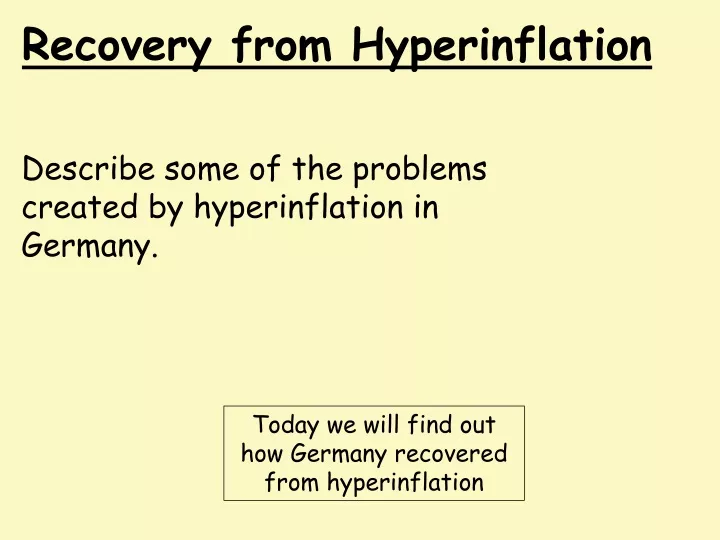 recovery from hyperinflation