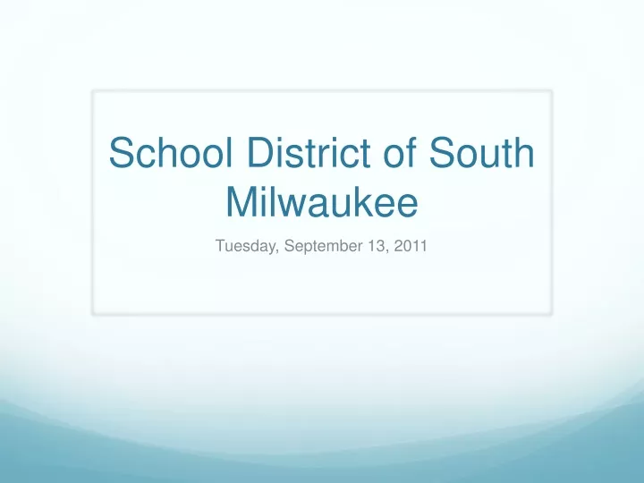 school district of south milwaukee