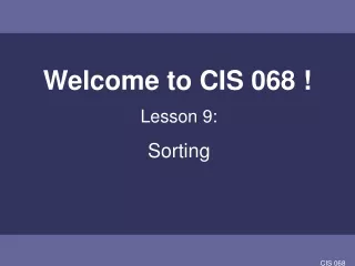 Welcome to CIS 068 !