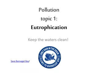 Pollution topic 1: Eutrophication