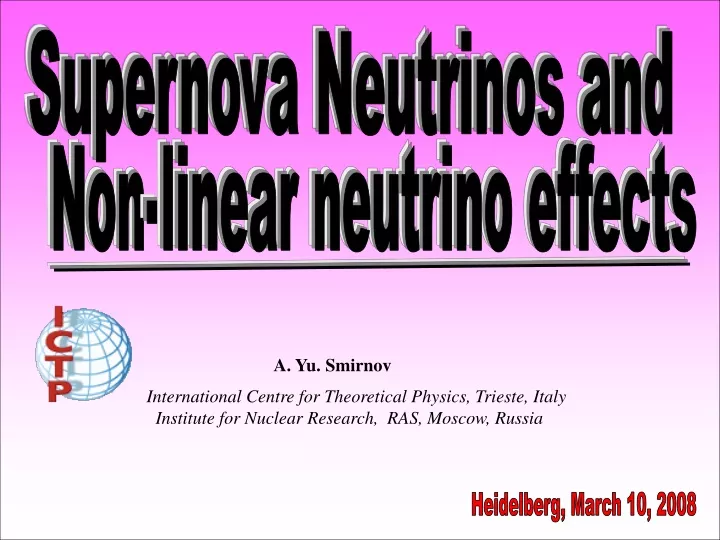 supernova neutrinos and