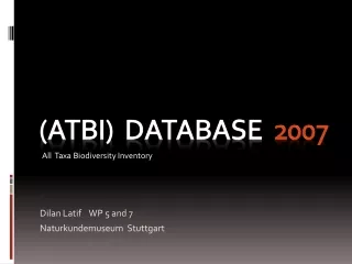 (ATBI)  Database   2007