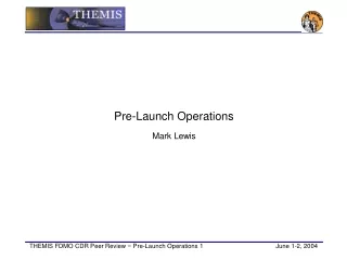 Pre-Launch Operations Mark Lewis