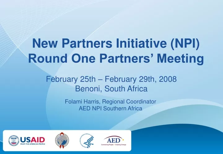 new partners initiative npi round one partners meeting