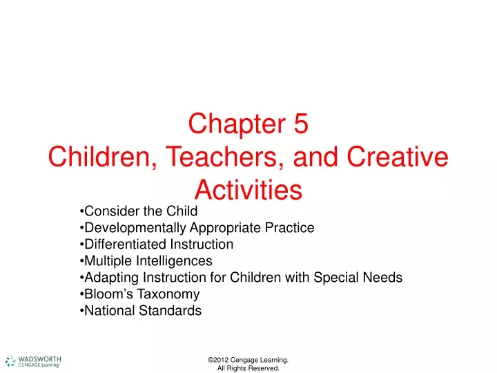 chapter 5 children teachers and creative activities