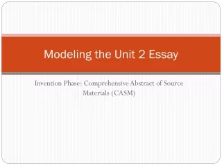Modeling the Unit 2 Essay