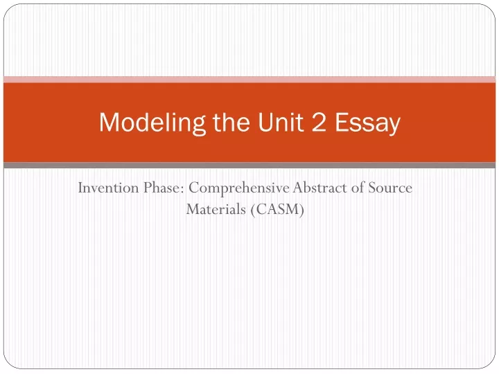 modeling the unit 2 essay