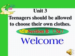 Unit 3  Teenagers should be allowed to choose their own clothes.