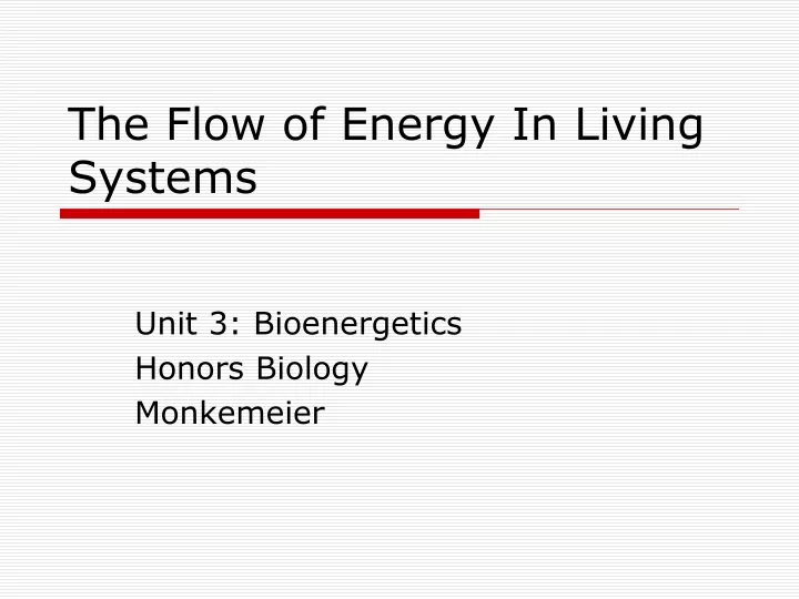 the flow of energy in living systems