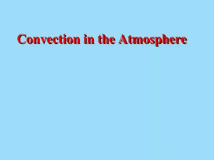 convection in the atmosphere